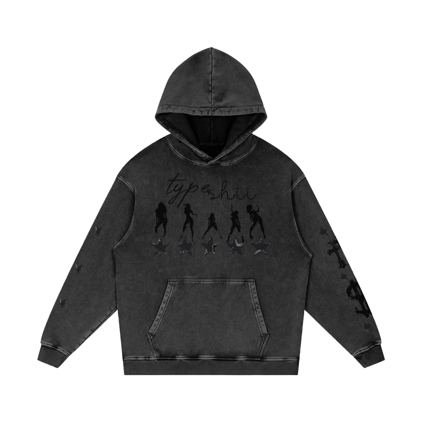 Snow washed puxxy fashion TS hoodie
